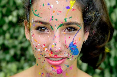 Psbattle A Girls Face With Paint Splattered On It Photoshopbattles