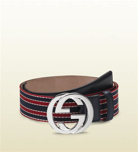 Gucci Ribbon Belt With Interlocking G Buckle In Red For Men Lyst