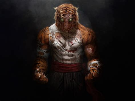 Desktop wallpaper tiger warrior, humanoid, art, hd image, picture ...