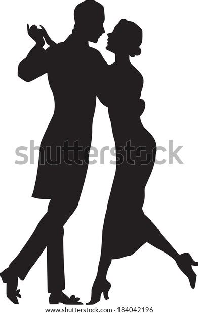Silhouette Dancing Couple Stock Vector Royalty Free 184042196