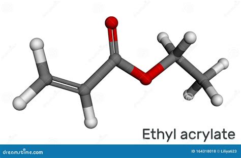 Ethyl Acrylate Molecule Structural Chemical Formula And Molecule Model