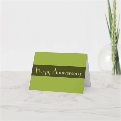 Olive Green Happy Anniversary Card In 2021 Happy