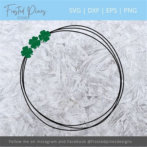 Shamrock Wreath Svg Circle Svg Shamrock Svg Shamrocks Etsy