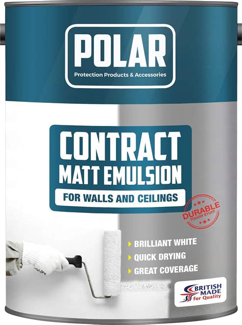 Polar Brilliant White Contract Matt Emulsion Paint For Walls And