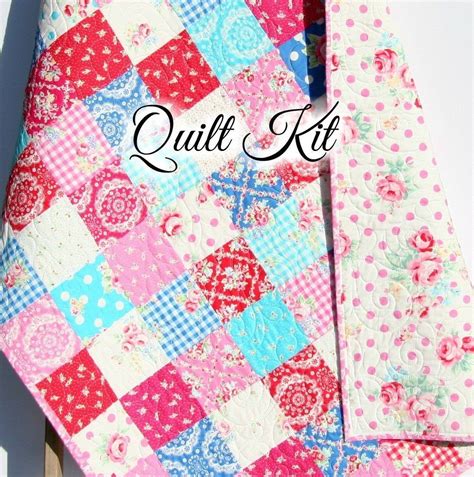 Complete with step by step instructions and thimblelady's and give the rest to your family or friends! LAST ONES Baby Girl Quilt Kit, Flower Sugar Lecien Fabrics, Blue Pink Aqua, Cottage Beginner ...