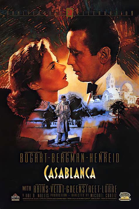 Casablanca Movie Poster Print 50th Anniversary Size 27 X 40
