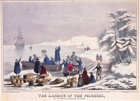 The Landing Of The Pilgrims In Plymouth Massachusetts Colonial