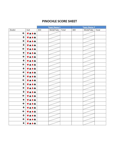 Pinochle Score Sheet Free Printable Pinochle Tallies Free Printable