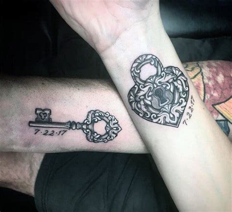 These matching tattoo ideas are great for couples, friends, and family members — from quotes to symbols, numbers, and more. Top 100 Best Matching Couple Tattoos - Connected Design Ideas