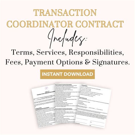 Transaction Coordinator Contract Transaction Coordinator Etsy