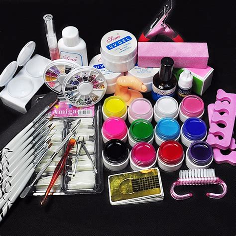 1 Set Nail Art Tool Kit Manicure Set For Beginners 12 Color Uv Geland8