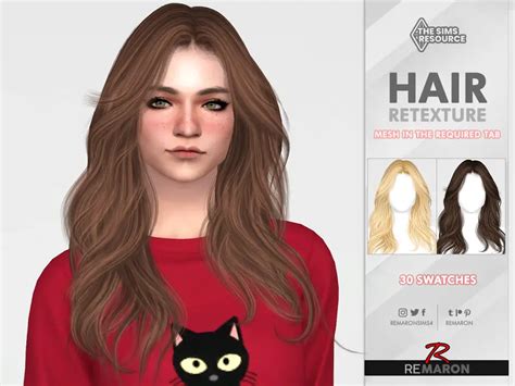 Monika Hair Retexture Mesh Needed ~ The Sims Resource Sims 4 Hairs