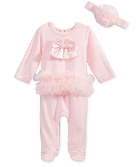 First Impressions Baby Girls 2 Pc Velour Headband And Footed Ballerina