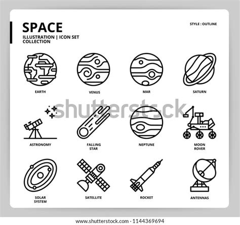 Space Icon Set Stock Vector Royalty Free 1144369694 Shutterstock