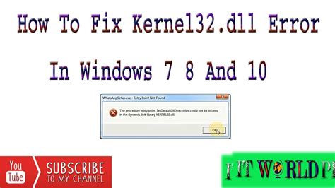 How To Fix Kernel32dll Error In Windows 7 Windows 8 And