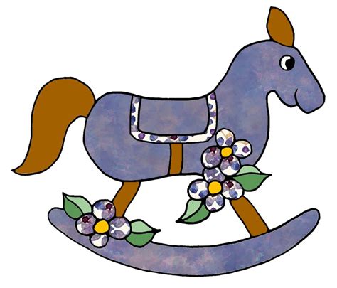 Artbyjean Paper Crafts Rocking Horse Clip Art From Set A05 Purple