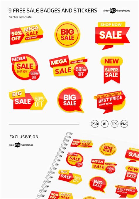 Free Sale Stickers In Psd Eps Free Psd Templates