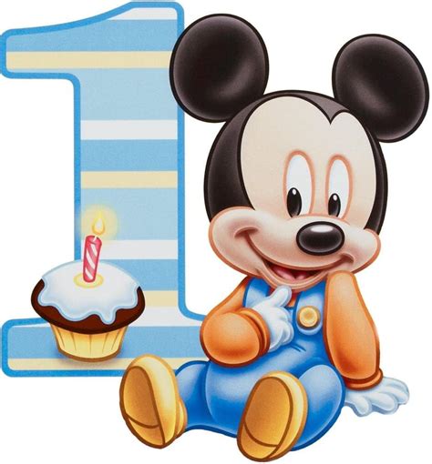 Baby Mickey Mouse One Year 1st Birthday Edible Image Photo 14 Quarter