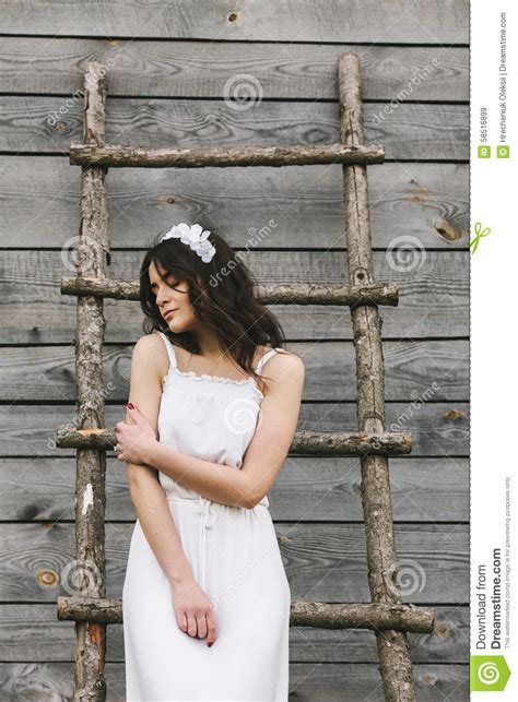 Girl Climbing Ladder Into Tree House Stock Image Image Of Lifestyles