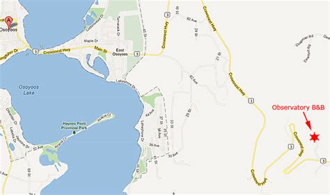 Map of osoyoos (british columbia / canada), satellite view: Osoyoos Observatory Bed & Breakfast - The Canadian Nature ...