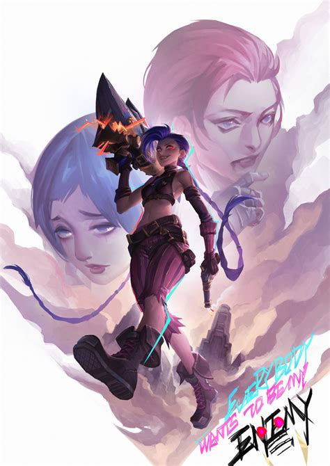 Jinx Vi Arcane Jinx Arcane Vi And Powder League Of Legends And 1 More Drawn By Grossic