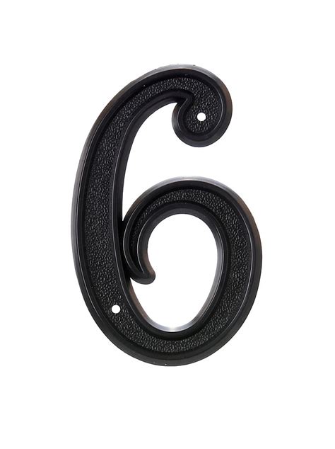 Hillman 6 Inch Black Plastic House Number 6 The Home Depot Canada
