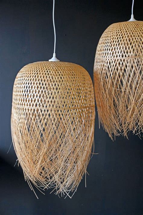 Hand Woven Bamboo Basket Lampshade Lighting Bamboo Lamp Bamboo