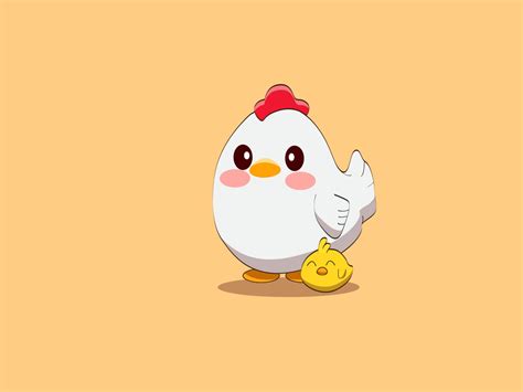 Cute Chicken and Funny Baby Chicken. Flat Vector Illustration. by Ari Setiawan on Dribbble