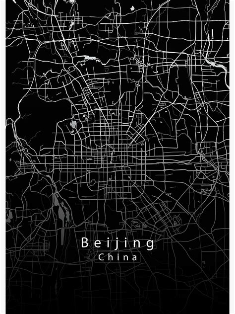 Beijing China City Map Dark Poster For Sale By Robin Niemczyk Redbubble