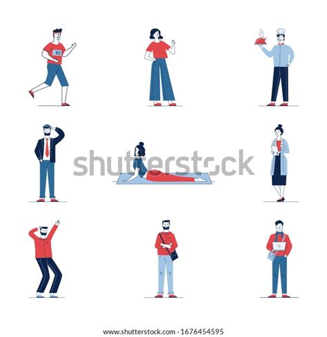 Large Collection Diverse Cartoon People Flat Stock Vector Royalty Free 1676454595 Shutterstock