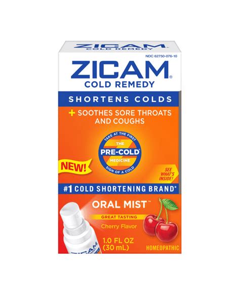 Zicam Cold Remedy Oral Mist 1 Ounce Soothes Sore Throats And Coughs Cherry Flavor Klatchit
