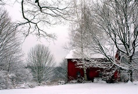 Items Similar To Red Barn In Snow Winter Scenery