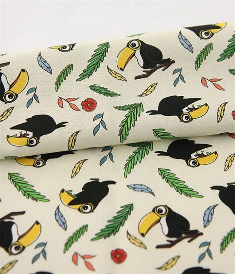 Toucan Patterned Fabric Bird Cute Sewing Quilt Made In Etsy