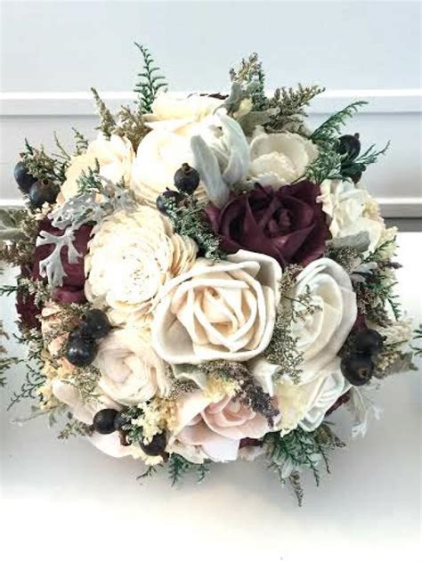 Burgundy Wine Wedding Bouquet Made With Sola Flowers Choose Colors