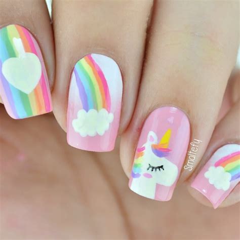 Uñas de unicornio para niñas. Unicorn Nail Art | Uñas unicornio, Diseños de uñas de ...