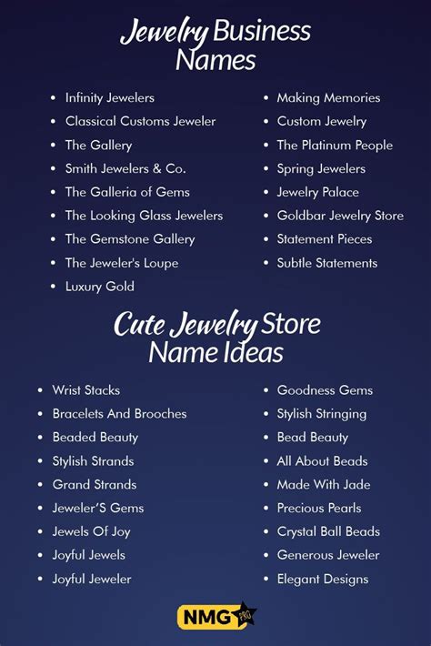 Cute Unique Jewelry Names List Name Generator Pro