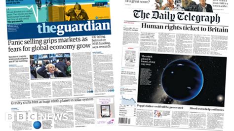 Newspaper Headlines Markets Turmoil New Planet Dementia Test And