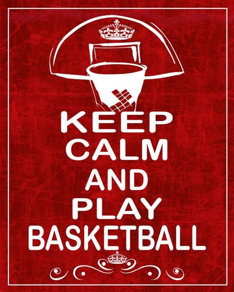 Keep Calm And Play Basketball Poster Canvas Wall Art Print