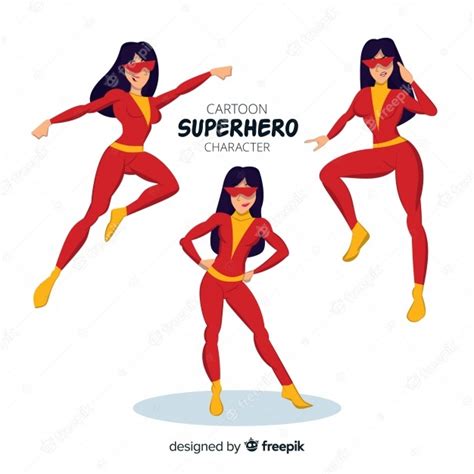 Premium Vector Collection Of Hand Drawn Female Superhero Characters