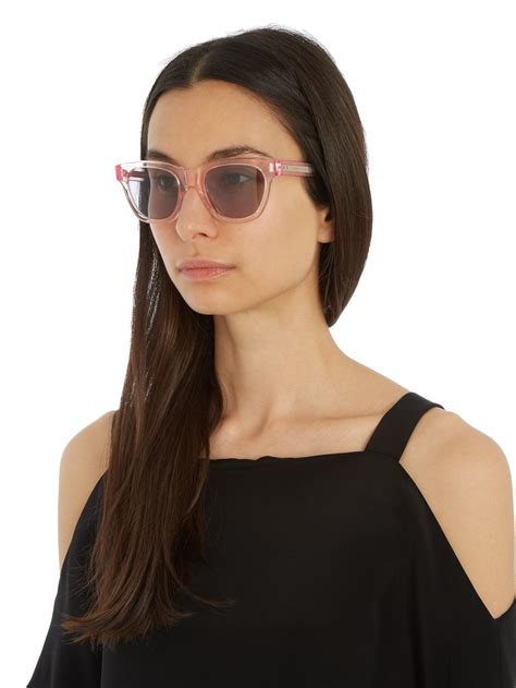 / of <('_')> putting on sunglasses, horatio caine style. Lyst - Christopher Kane D-frame Acetate Sunglasses in Pink