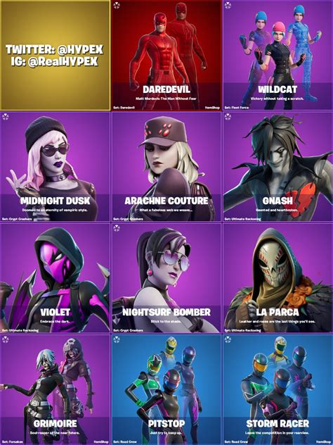 All Fortnite Chapter 2 Season Four Leaked Skins And Cosmetics Present In