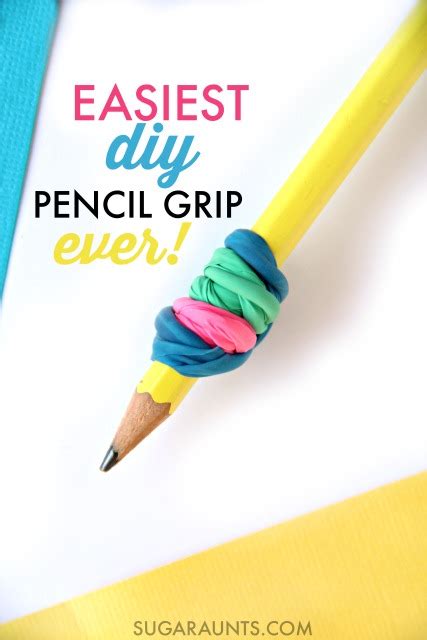 This creates a base that will allow you to adjust the grip up and down the length of the pen as needed. Easiest DIY Pencil Grip Ever! | The OT Toolbox