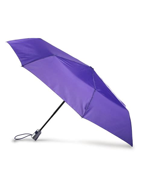 Totes One Touch Auto Open Close Umbrella With Sunguard