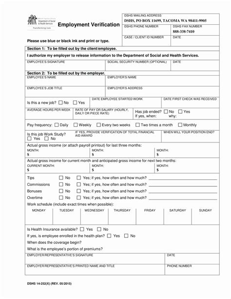 Florida Food Stamp Employment Verification Form - Employment Form