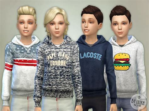 Lillkas Hoodie For Boys P02 Sims 4 Cc Kids Clothing Sims 4 Toddler