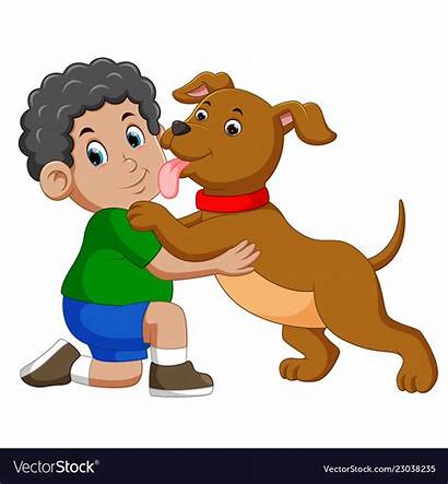 Licking Dog Owner Face Vector Royalty Vectors