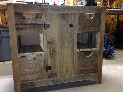 Bathroom vanities are the furnishing underdogs ranked the lowest priority over the tub, wallpaper, and mirror. New handmade bathroom vanity made with barn board. | Barn ...