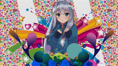 Wallpaper Anime Girls Izumi Sagiri Eromanga Sensei Colorful Stars