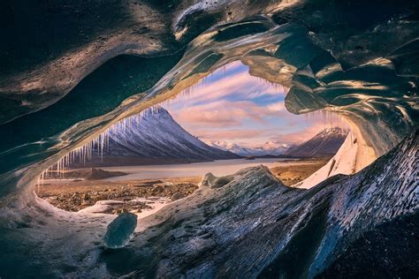 Icicle Cave Island Canada Mountain Cold Snowy Peak Frost Ice
