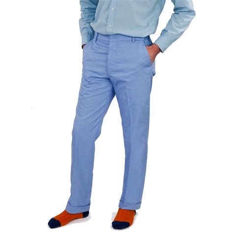 Zip Fly Pale Blue Chino Trousers Mens Country Clothing Cordings